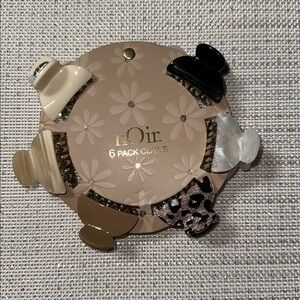 nOir Shades Neutral Gold Animal Print Glittery Glam Small Claw Clips set of 6